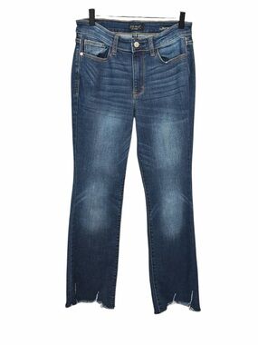 Judy Blue bootcut jeans size 28 dark wash denim’s hem distressed boho western